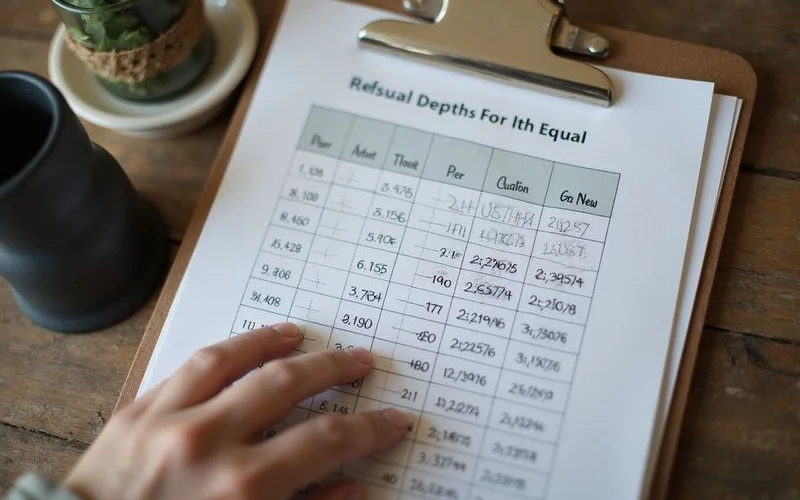 Log showing different refusal depths recorded per pier across one property