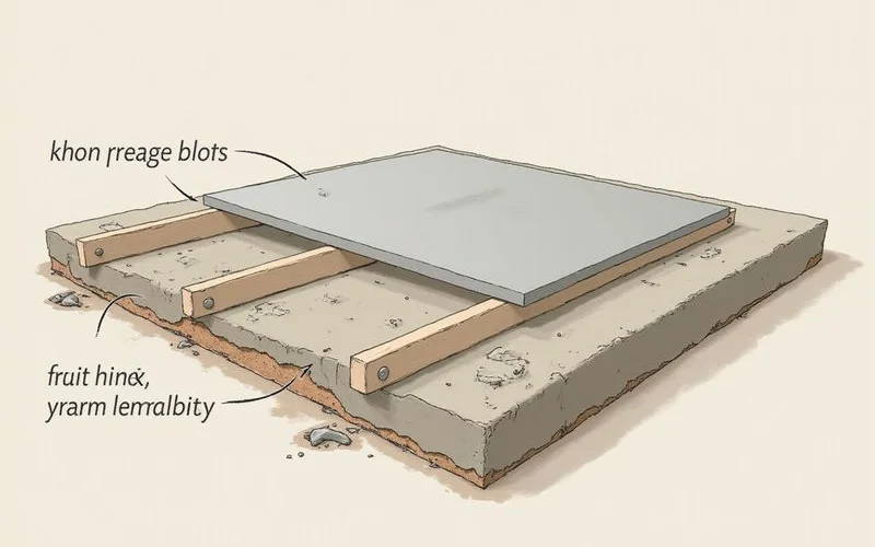 Cutaway illustration of a slab-on-grade foundation with grade beams